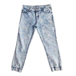 Exocet Jeans Women's Size 13 (34x26) Acid Washed Stretch Elastic Leg Opening